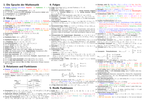 Mathe 1 Zusammenfassung