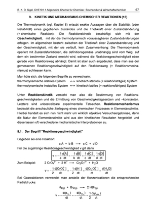 CHE 101 Skript 2013: Kapitel 9