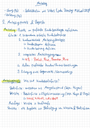 BWL 1 Marketing Zusammenfassung