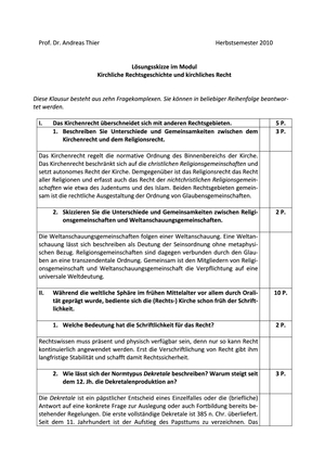 Kirchenrecht(sgeschichte) Prüfung 2010 Musterlö.