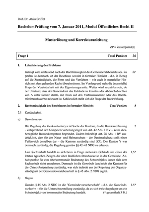 Öffentl. Recht II Prüfung 2010 Musterlösung