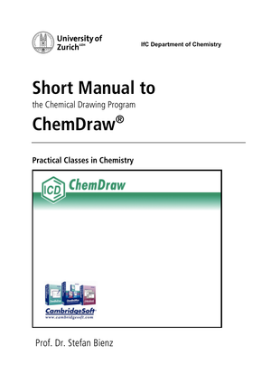 Short Manual to ChemDraw