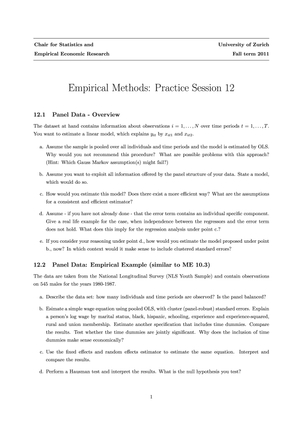 Empirical Methods HS11 Übung 12