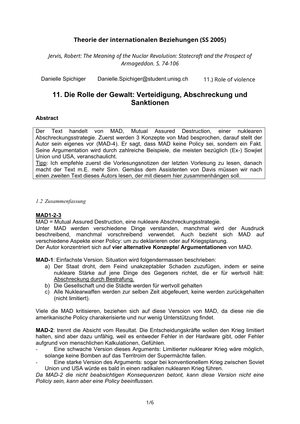 IRT ZSF - Jervis: The Meaning of the Nuclear Revol