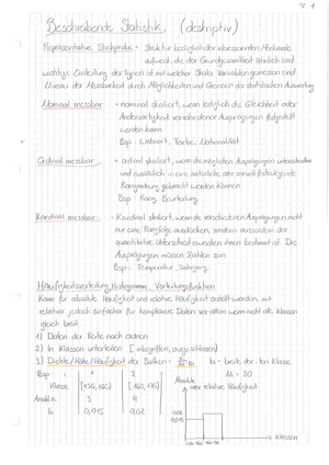 Statistik VWL: Übungslösungen beschr. Statistik