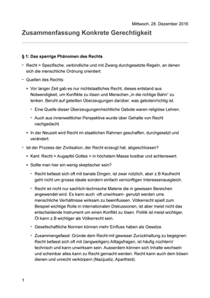 Zusamenfassung vom Buch "Konkrete Gerechtigkeit"