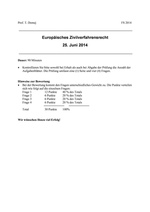 Europ. ZVR Prüfung 2014 #1