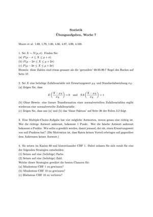 Statistik, FS06, Übung 7
