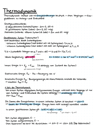 CHE101 Zusammenfassung Teil 2