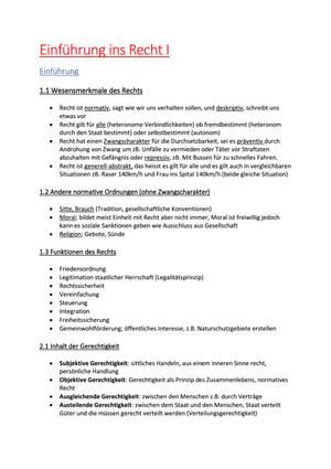 Einführung ins Recht I - Norer/Müller