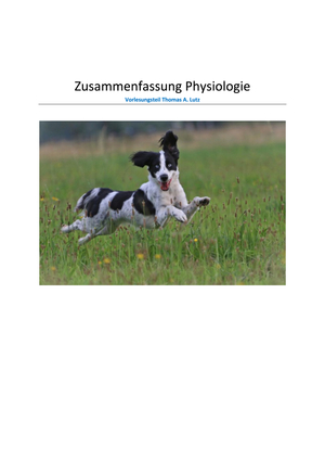 Zusammenfassung Physiologie Lutz