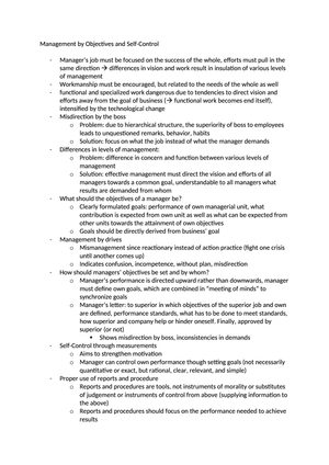 Management by Objectives and Self