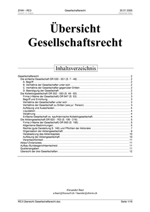 Übersicht Gesellschaftsrecht RE3