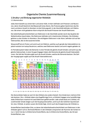 Zusammenfassung CHE 172