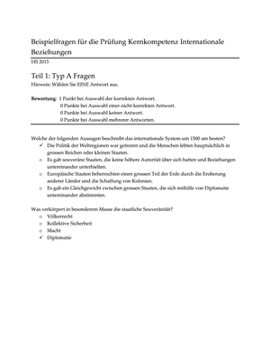 Beispielfragen zur Prüfung