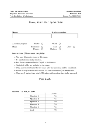 Empirical Methods Exam HS10