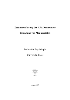 Zusammenfassung APA Zitierstandard