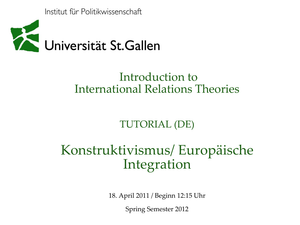 IRT: Tutorial Konstruktivismus FS2011