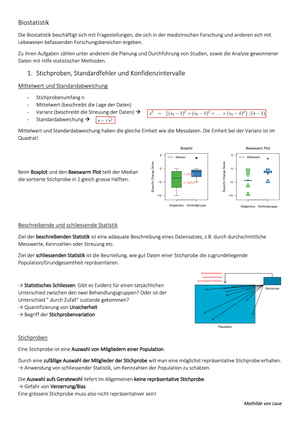 Prof. Held: Biostatistik Zusammenfassung