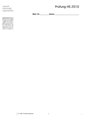 IT Projektmanagement: Prüfung