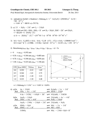 CHE101 HS2013: Lösungen 12. Übung