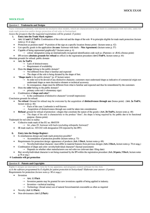 Mock Exam Solutions