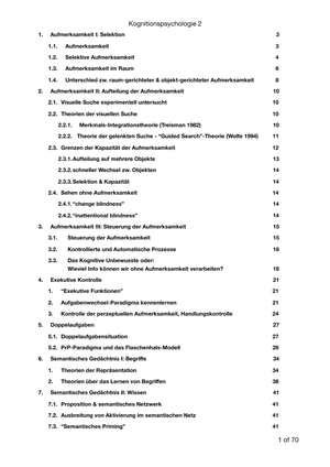 Kognitive Psychologie 2 Zusammenfassung