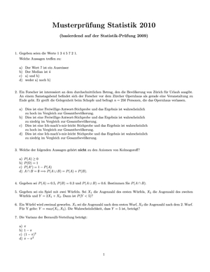 Muster-Prüfung Statistik FS10