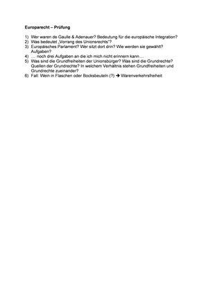 Europarecht Prüfung