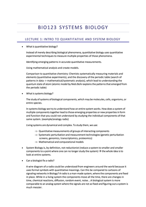 Overview Systembiology FS24