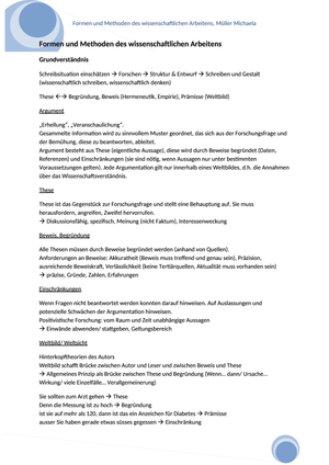 Formen und Methoden d. Wissenschaftl. Arbeitens