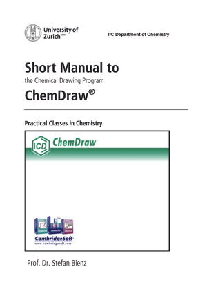 Short Manual to ChemDraw