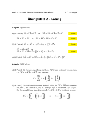 Alle Übungslösungen HS 2020