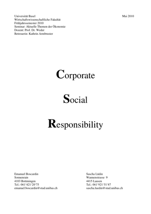 Seminararbeit "CSR"