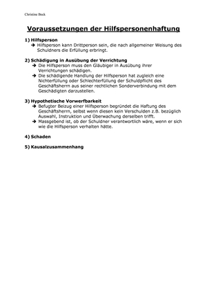 Voraussetzungen der Hilfspersonenhaftung