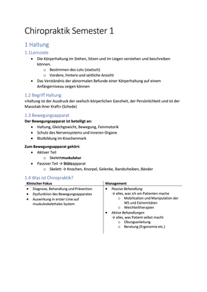 Chiro 1. Semester