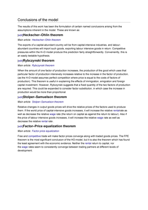 Conclusions of the model