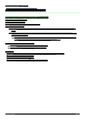 Aktienrechtliche Klagen