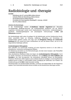 RadioSurfVet - Radiobiologie- und Therapie