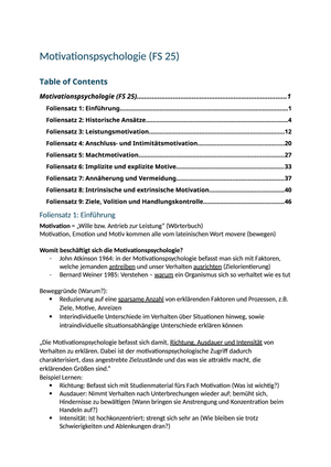 Motivationpsychologie FS25
