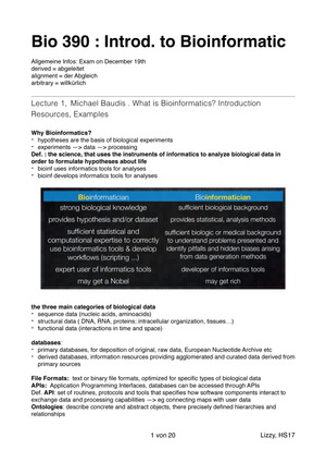 Zusammenfassung Bioinf HS17