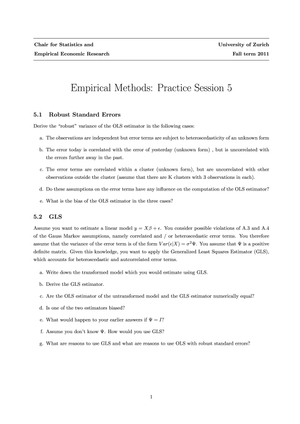Empirical Methods HS11 Übung 5