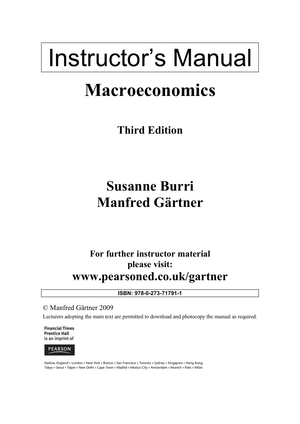 Instructor's Manual Macroeconomics