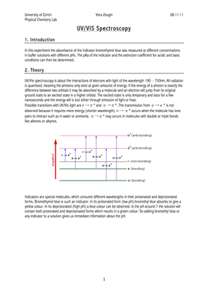 UV/Vis Spectroscopy Report