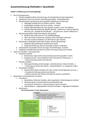 Methoden Zusammenfassung