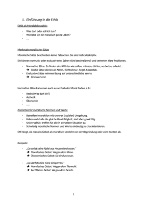 EthikZusammenfassung neue Studienordnung