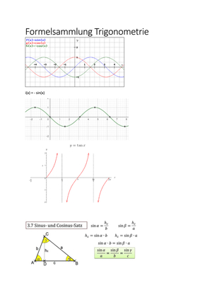 Formelsammlung Trigonometrie