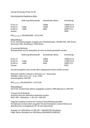 Financial Reporting Vorlesung 3 Lösung Folie 25/26