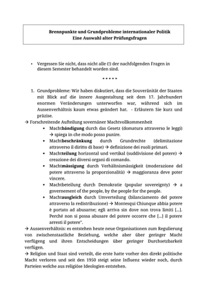 Brennpunkte: Alte Prüfungsfragen