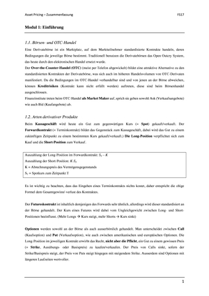Asset Pricing Zusammenfassung FS17